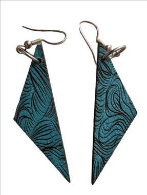 Swirl Dangle Wooden Earrings Boho